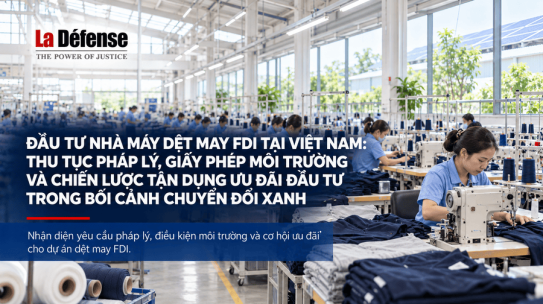 Đầu tư nhà máy dệt may FDI tại Việt Nam: thủ tục pháp lý, giấy phép môi trường và chiến lược tận dụng ưu đãi đầu tư trong bối cảnh chuyển đổi xanh
